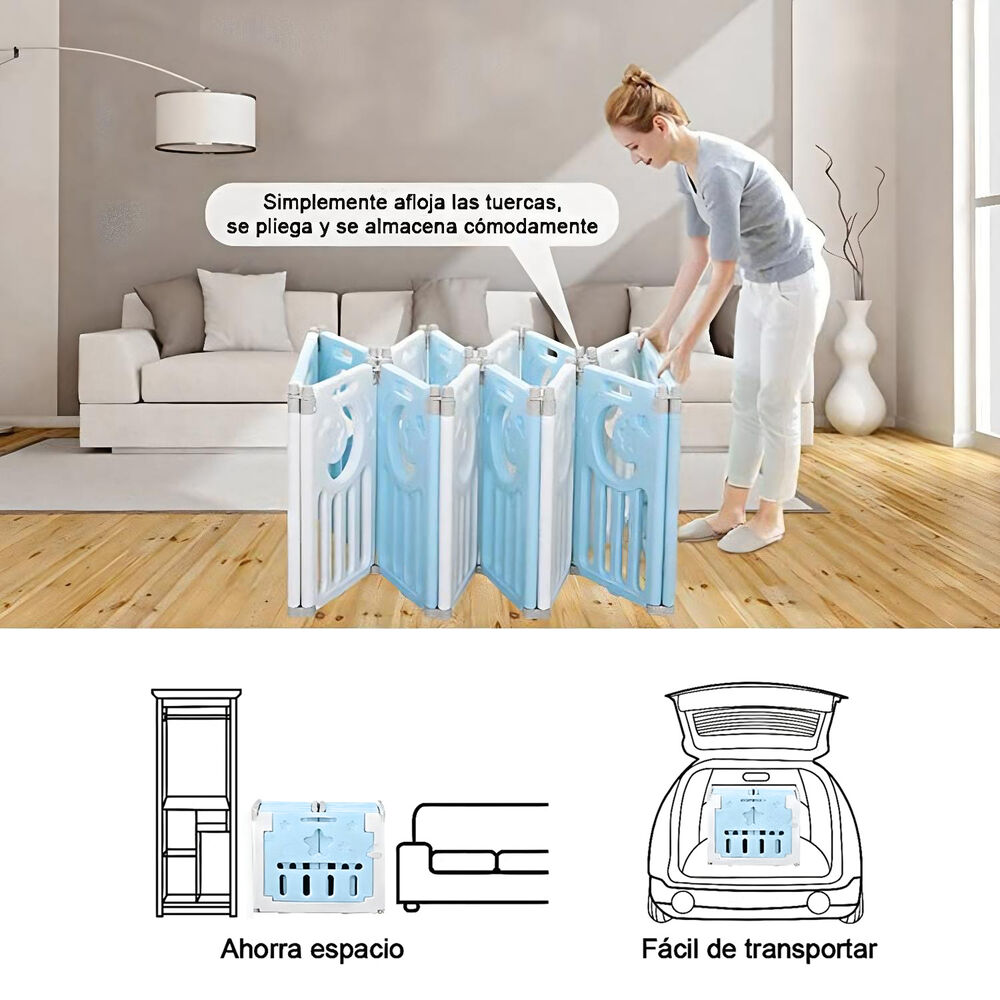 Corral De Seguridad Bebe Multiformas 12+2 Plegable Alfombra image number 2.0