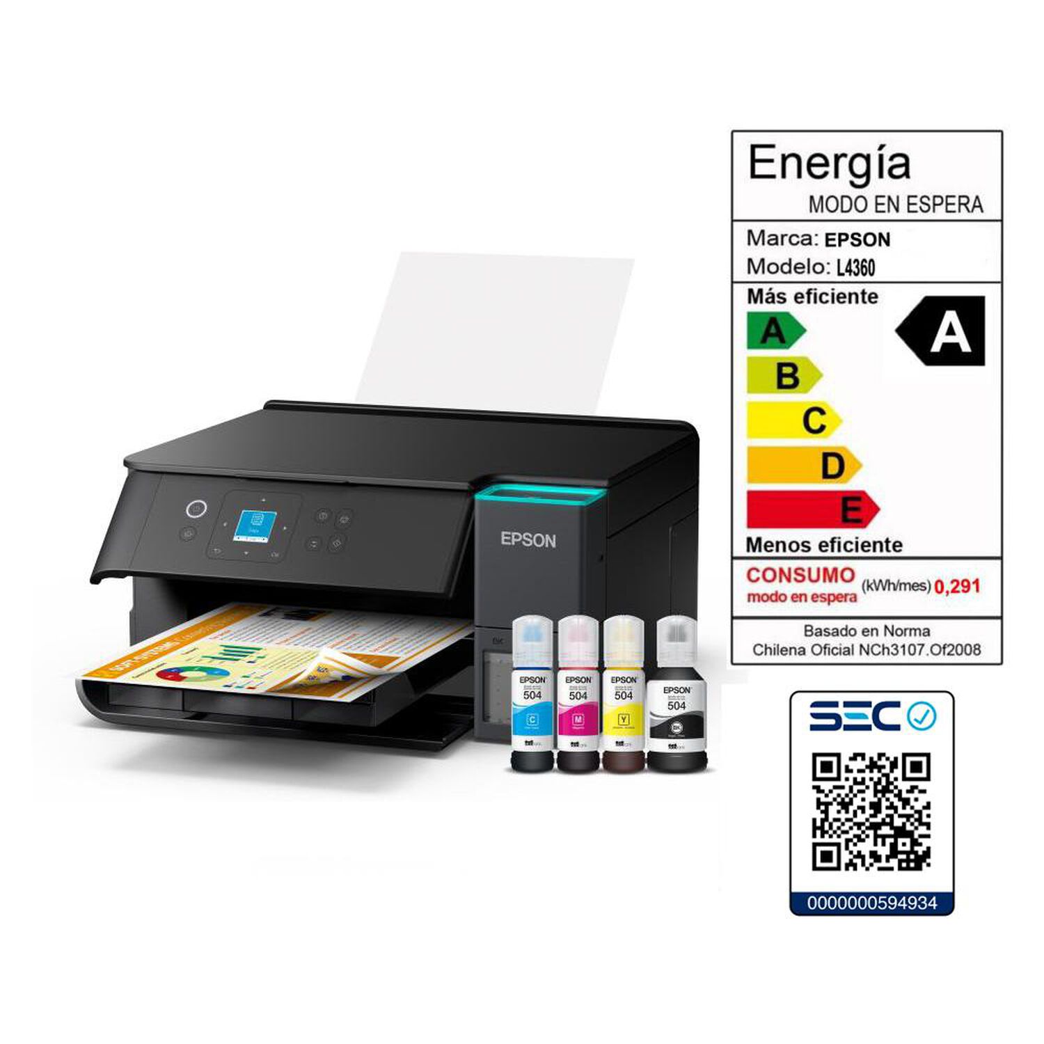 Impresora Multifuncional Epson Ecotank L4360 image number 9.0