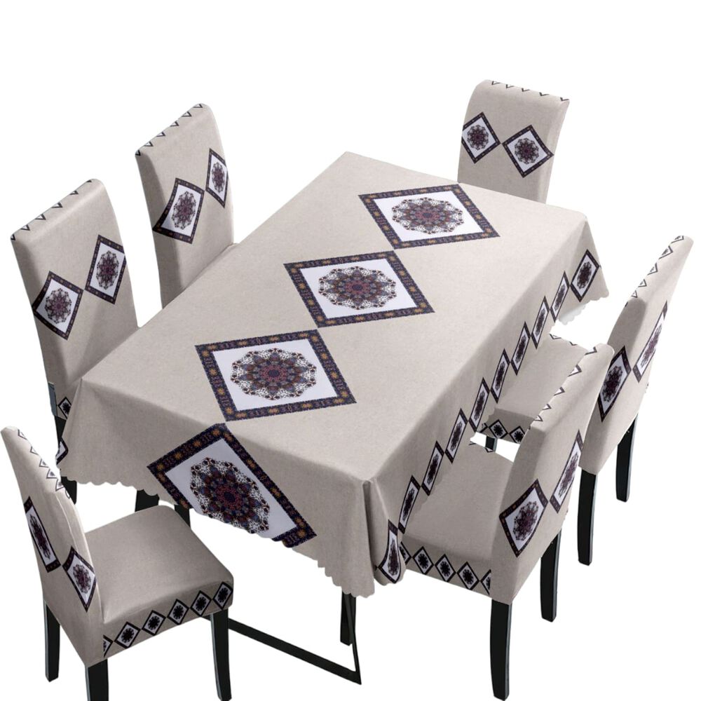 Pack De 6 Fundas De Sillas Elasticadas + Mantel Estampados Msr-22 image number 0.0