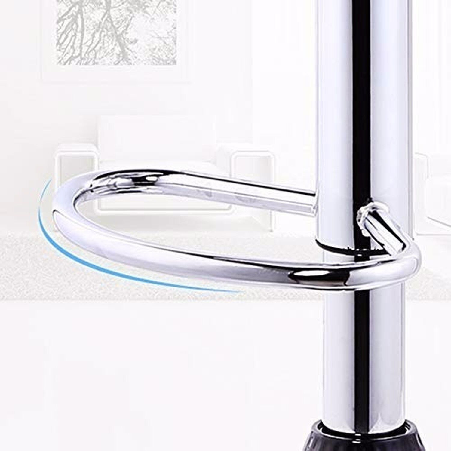 Silla Bar Altura Regulable Taburete Respaldo Negro image number 2.0