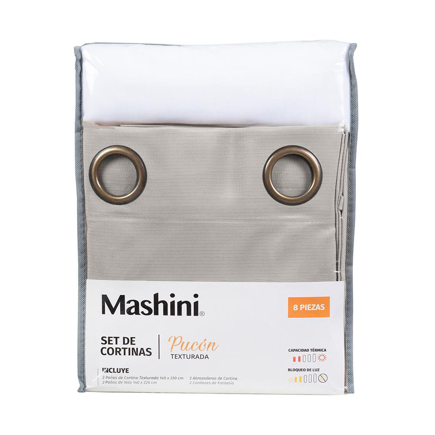 Set De Cortinas Mashini Pucon / 8 Piezas / 220x145 image number 3.0
