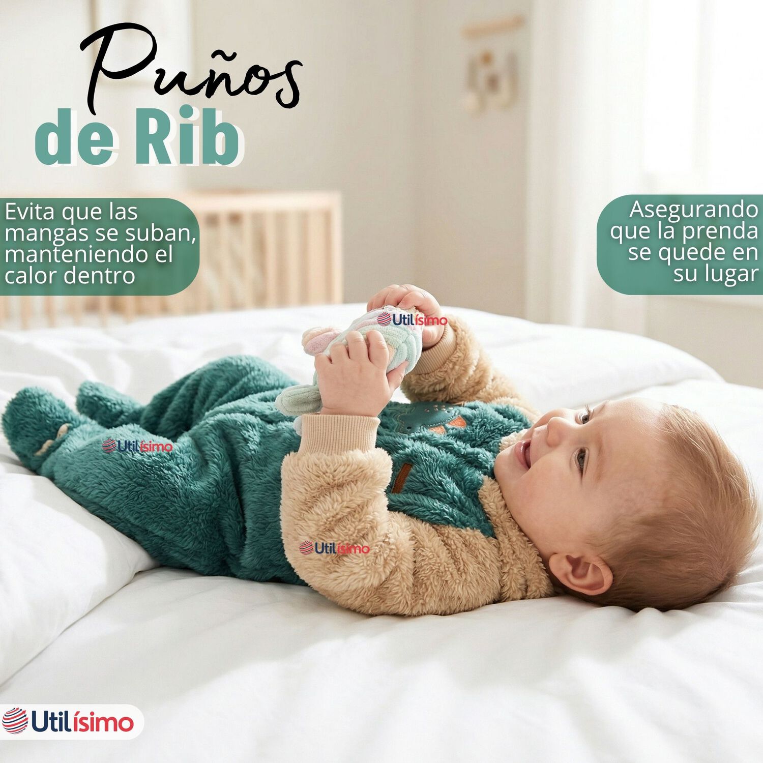 Enterito Con Capucha Tela Plush Verde Dinosaurio Beb&eacute; Ni&ntilde;o image number 8.0