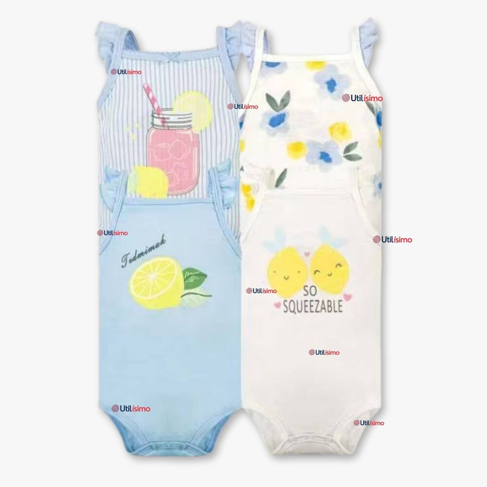 Pack 4 Bodys Ni&ntilde;a Sin Manga Tedmimak 100% Algod&oacute;n Princess Summer image number 0.0