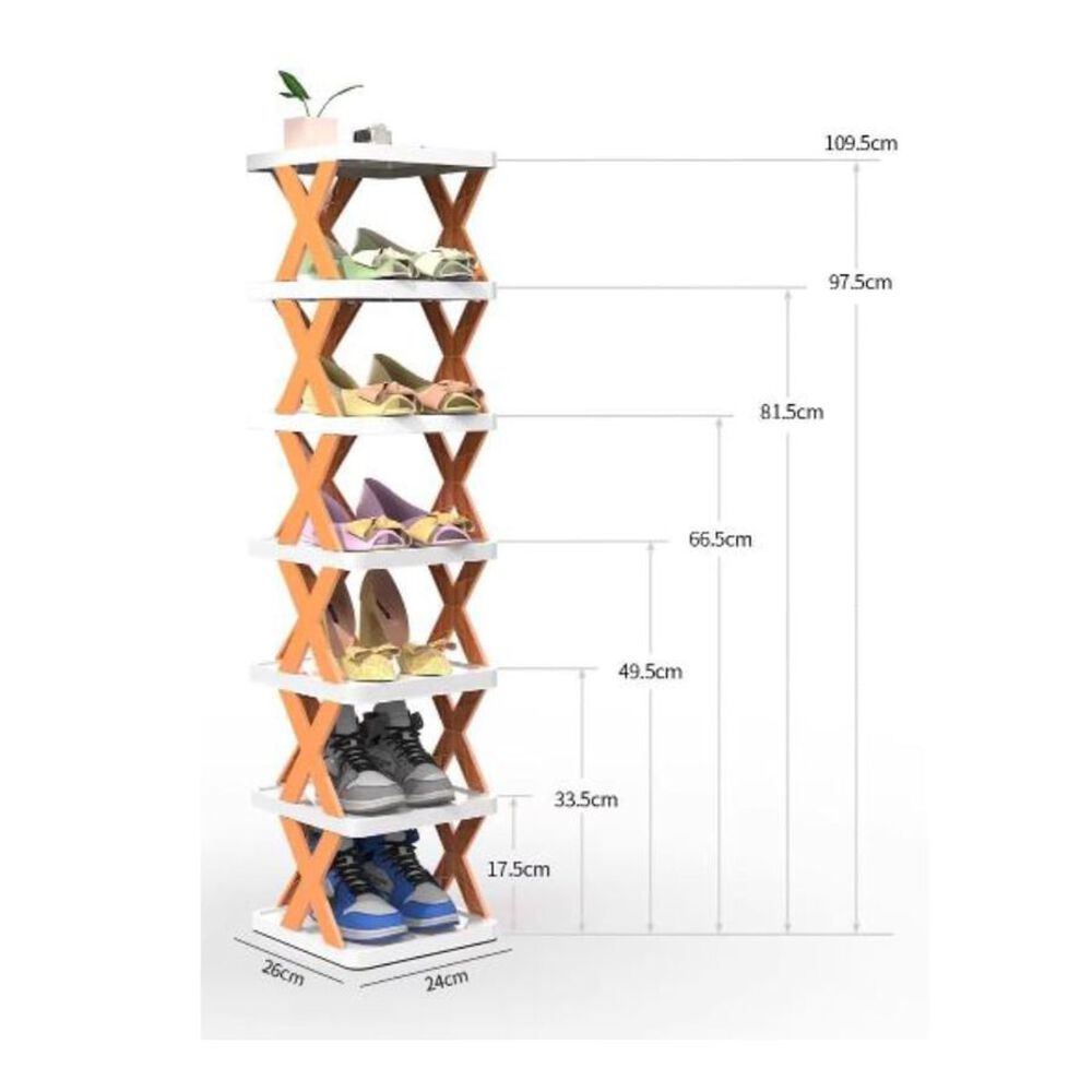 Zapatero Vertical Plegable De Pl&aacute;stico Desmontable image number 1.0