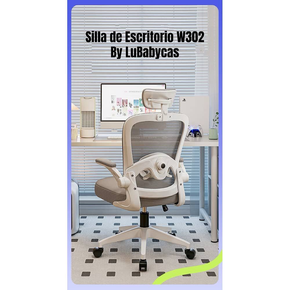 Silla De Escritorio Con Apoya Cabeza Negra By Lubabycas image number 1.0