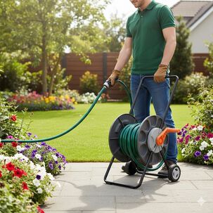 Enrollador De Manguera Con Ruedas Tramontina