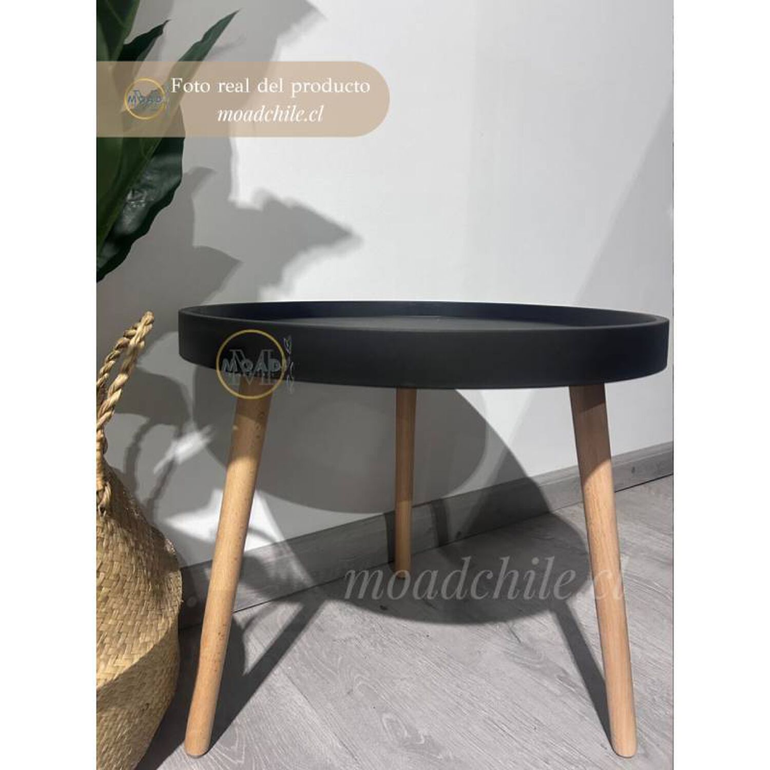 Mesa De Centro Lateral Eames Cubierta Mdf Y Patas De Madera image number 2.0