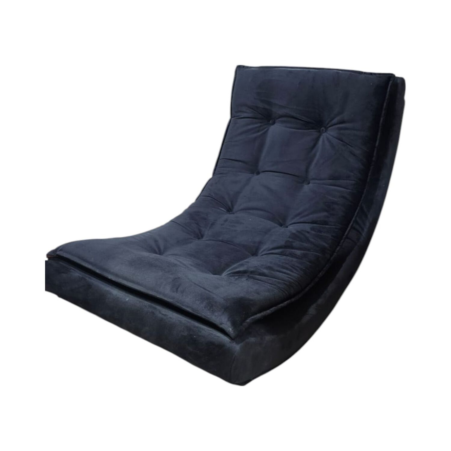Pouf Mecedor Felpa Negra image number 0.0