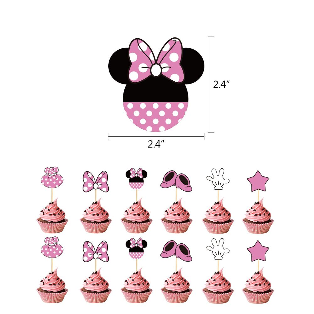 Pack Cumpleaños Minnie Mouse Globos Toppers Cinta Y Mas image number 1.0