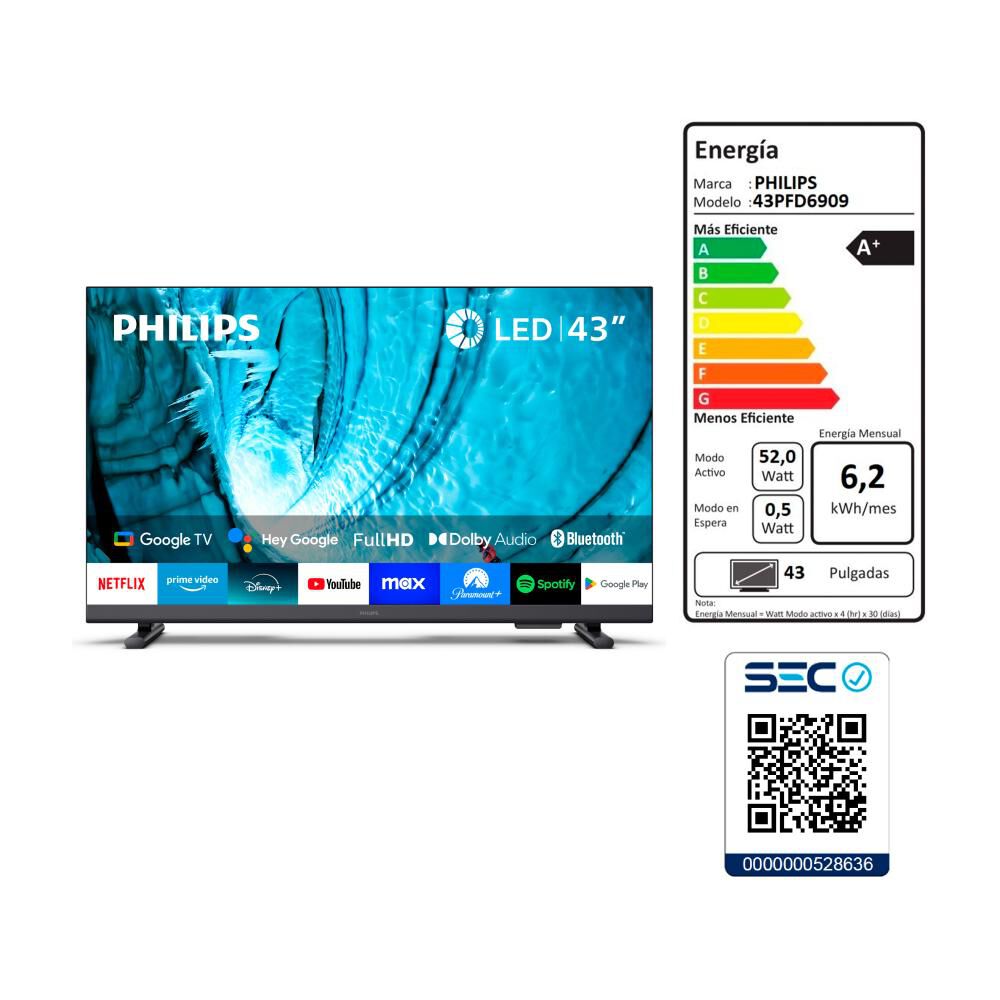 Led 43" Philips 43PFD6909 / Full HD / Smart TV image number 5.0