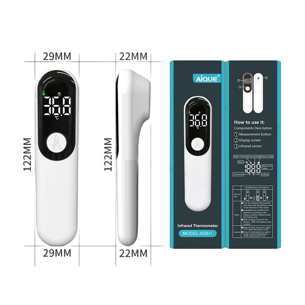 Term&oacute;metro Recargable Infrarrojo Digital Corporal Aique Ad811 image number 2.0