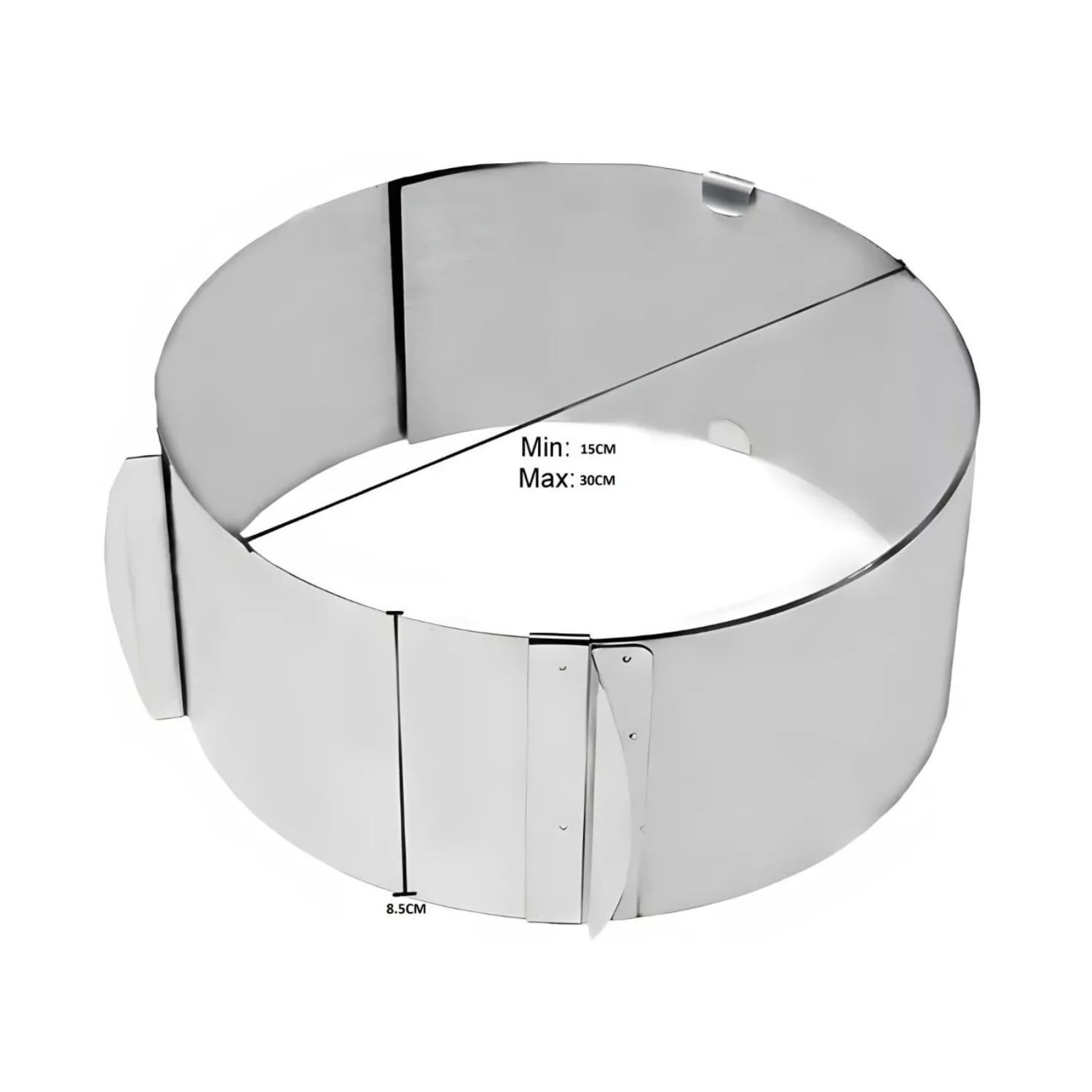 Molde Para Torta Redondo Anillo Ajustable Acero Reposteria image number 2.0