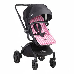 Coj&iacute;n Universal Coche Paseo Dise&ntilde;o Cuadros Rosado 40 X 80 Cm