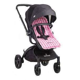 Coj&iacute;n Universal Coche Paseo Dise&ntilde;o Cuadros Rosado 40 X 80 Cm