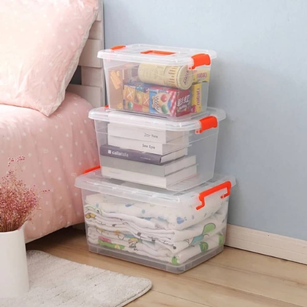 Set De 3 Cajas De Almacenamiento De Plastico Con Tapas image number 3.0
