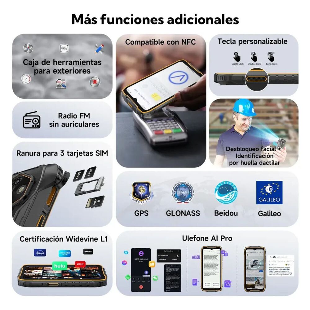 Ulefone Rugking 4 Pro Rugerizado Android Bater&iacute;a Gigante image number 5.0