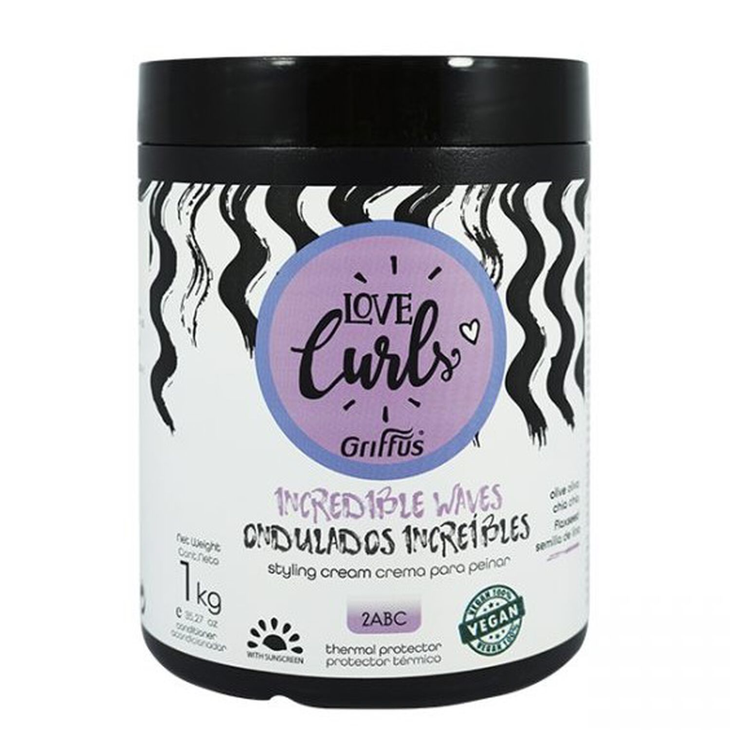Crema Para Peinar Ondas Increibles 1kg Griffus image number 2.0