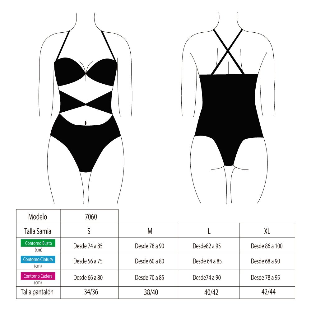 Trikini Con Doble Nudo Estampado Rosado image number 2.0
