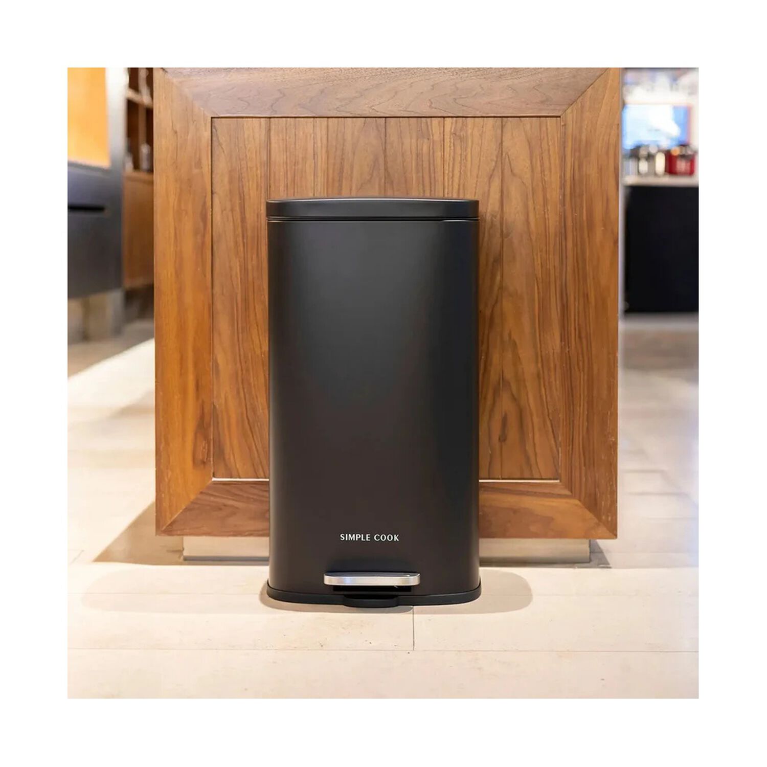 Basurero 30l Con Pedal Negro Mate Simple Cook image number 5.0