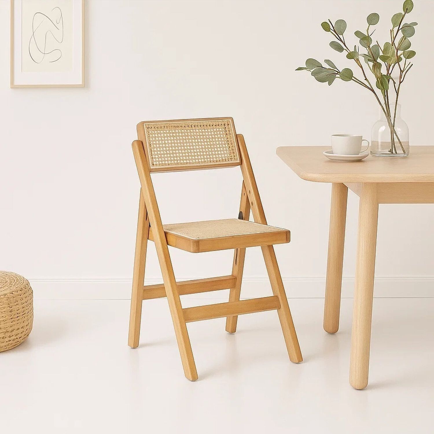 Silla Mistral Plegable De Madera Rattan Natural image number 1.0