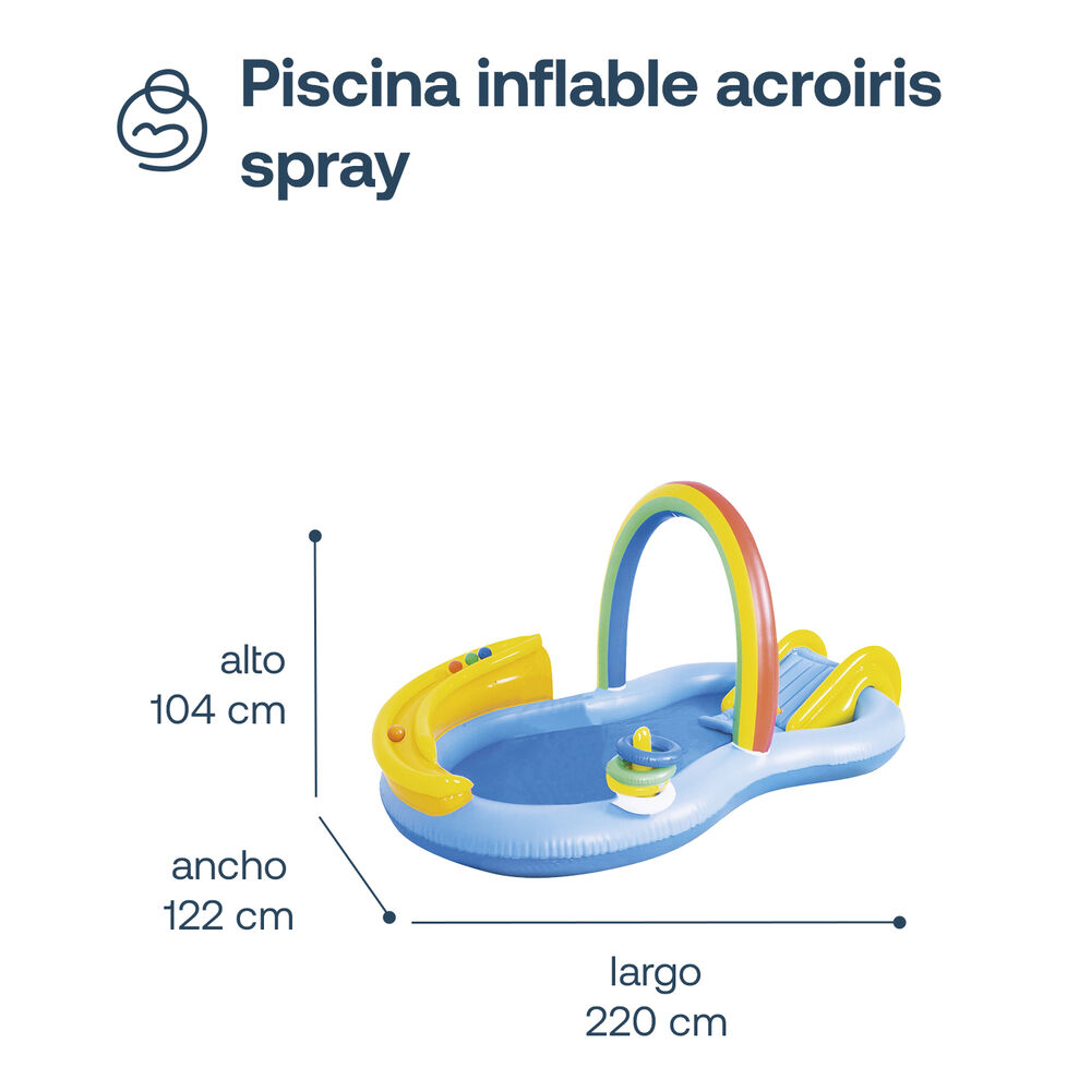 Piscina Centro De Juegos Arcoiris Tobogan Aspersor Be Splash image number 5.0