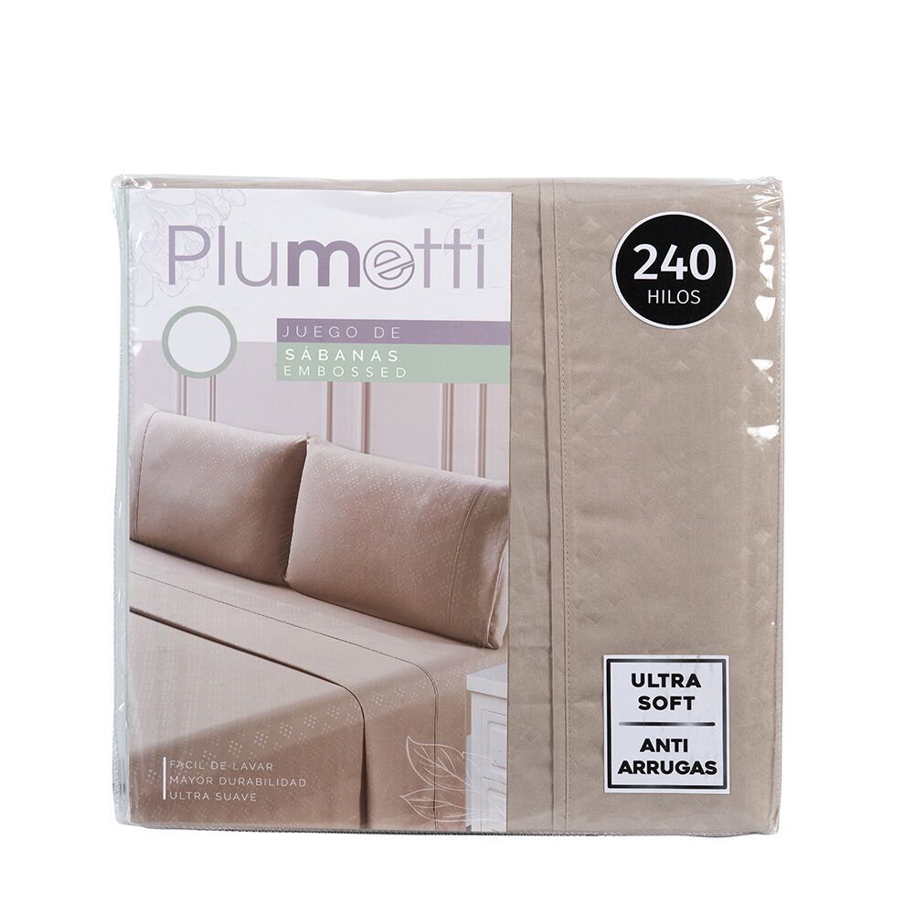 Sabana Estampada Plumetti Embossed 2 P Arena image number 3.0