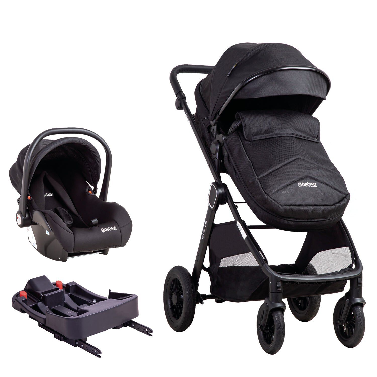 Coche Cuna Travel System Isofix Sunset Premium Negro Bebesit image number 1.0