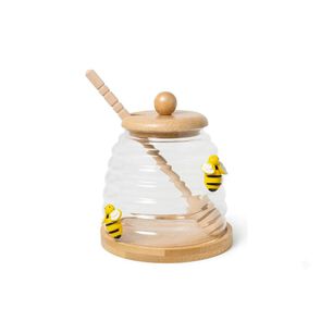 Tarro Miel Vidrio Colmena Dipper Madera Abejas Decorativas
