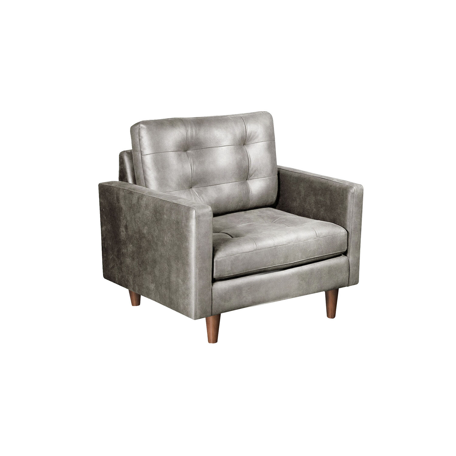 Sofa Napoles 1 Cuerpo Cuero Kentucky Gris image number 2.0