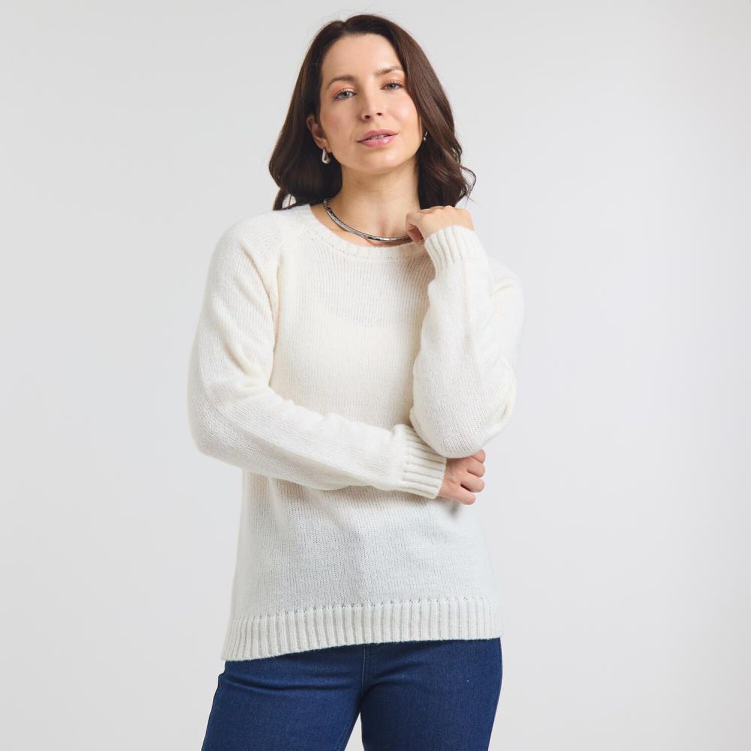 Sweater B&aacute;sico Regular Manga Larga Cuello Alto Mujer Geeps image number 0.0