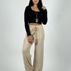 Pantalón De Lana Con Bolsillos