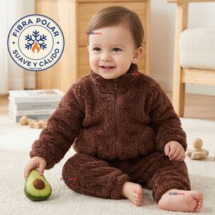 Conjunto 2 Piezas Buzo Poler&oacute;n Pantal&oacute;n Bebe Ni&ntilde;o Poli&eacute;ster Brown