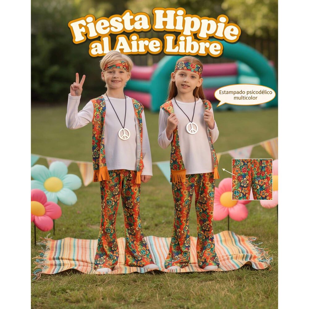 Disfraz Infantil Hippie Retro image number 5.0