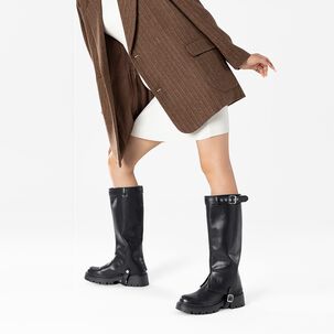 Bota Larga Mujer Eco Cuero De Moda Desmontable Weide Czy616