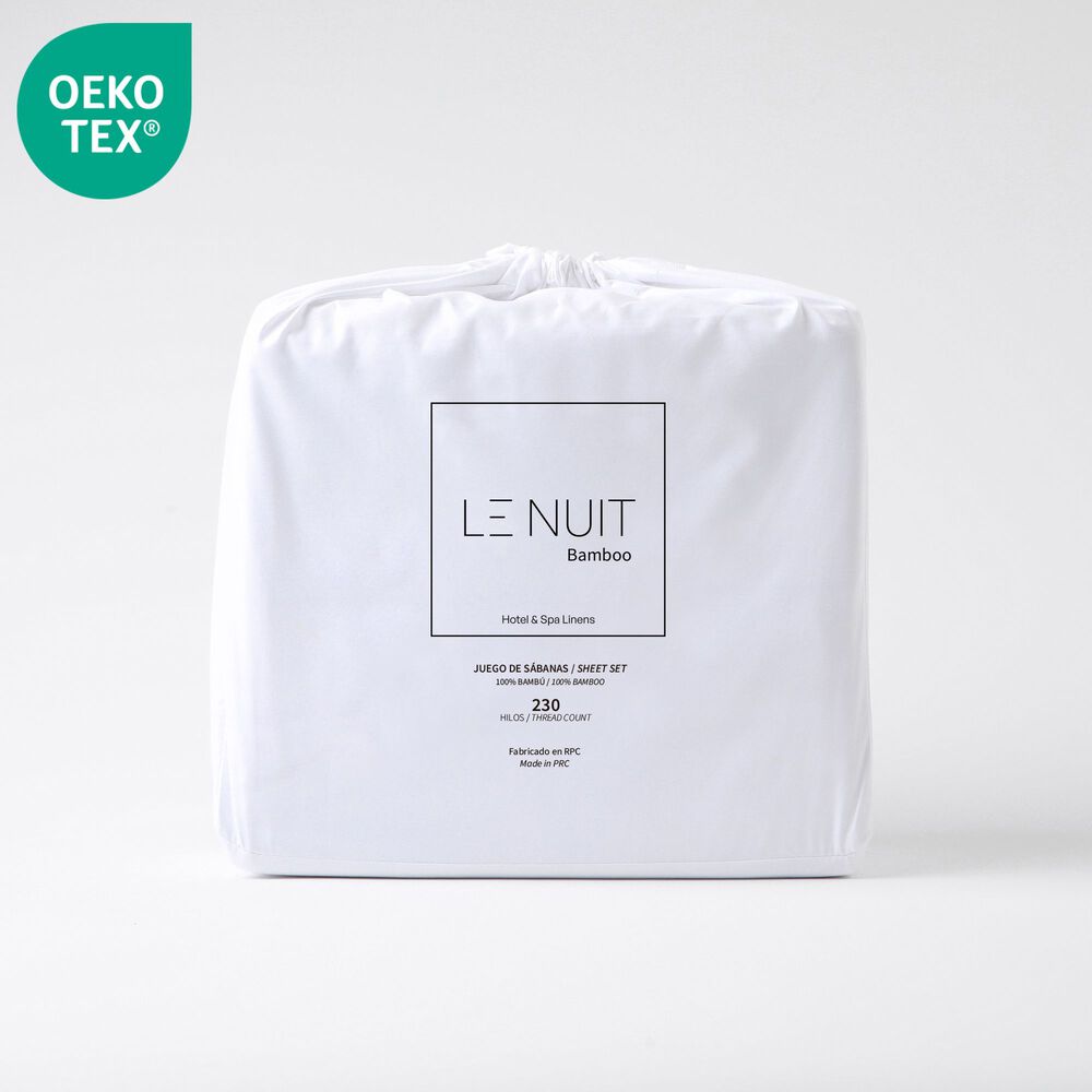 S&aacute;banas King 100% Bamb&uacute; 230 Hilos Essentials Liso Blanco image number 3.0