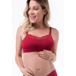 Sosten Lactancia Semi Encaje Rojo 2rios