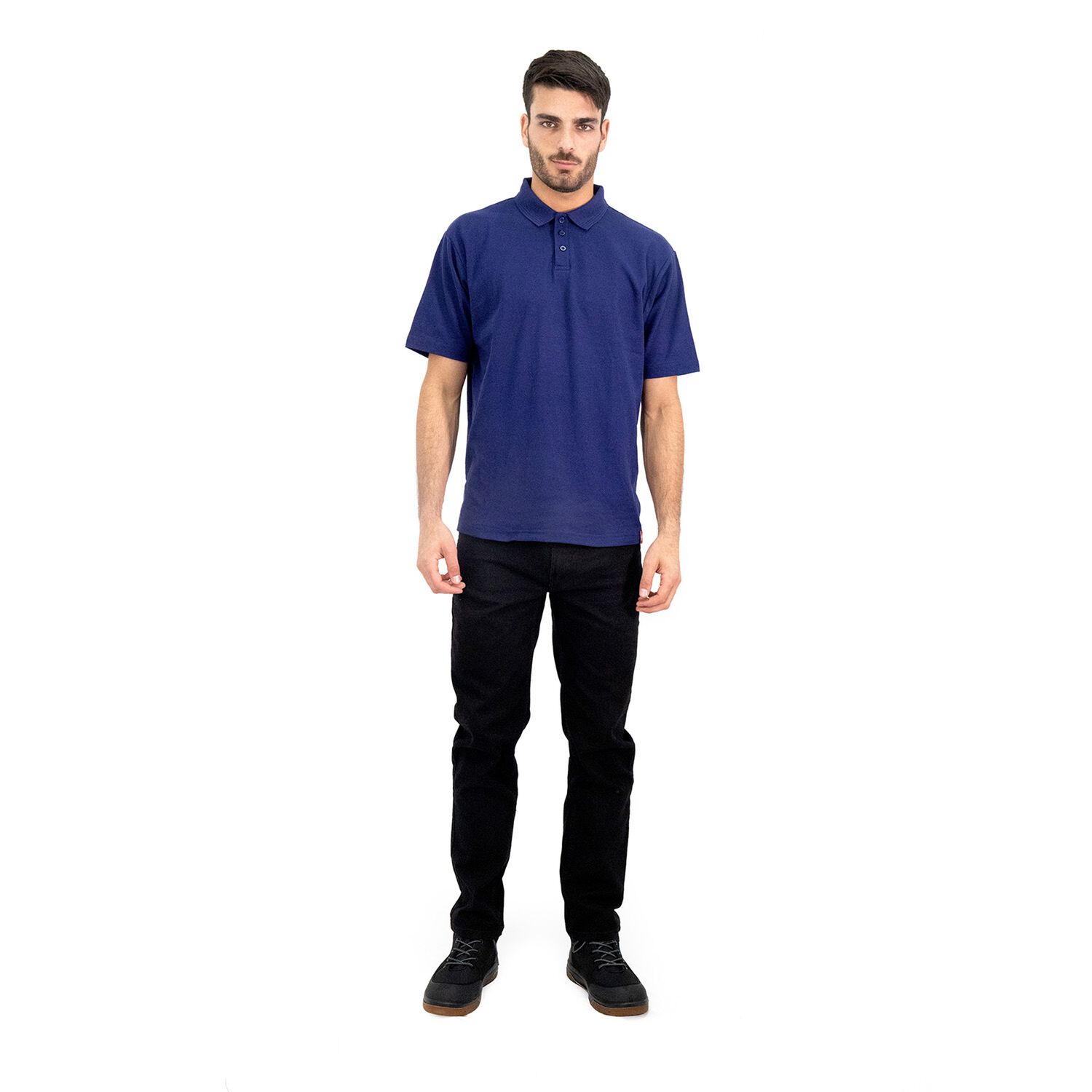 Polera Pique Quebec Manga Corta Azul Hombre image number 5.0