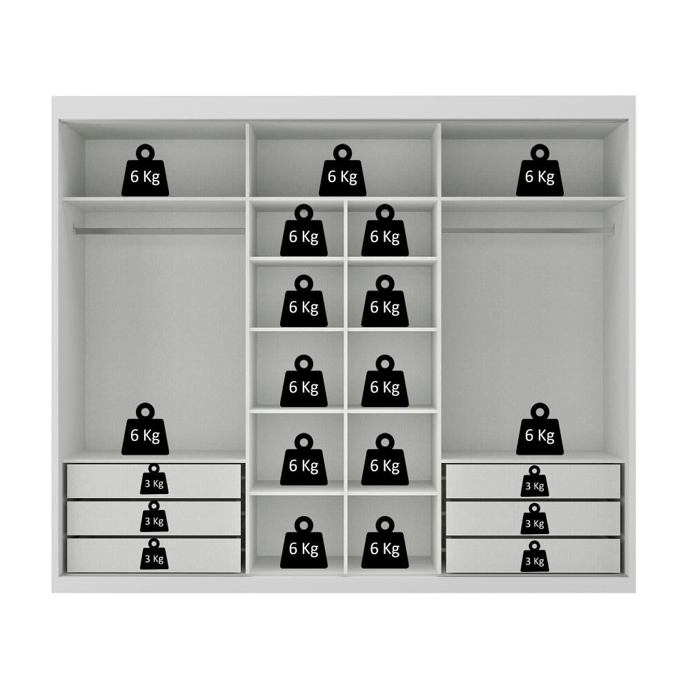 Cl&oacute;set Di Poretti Design Closet Senna / 3 Puertas / 6 Cajones image number 2.0