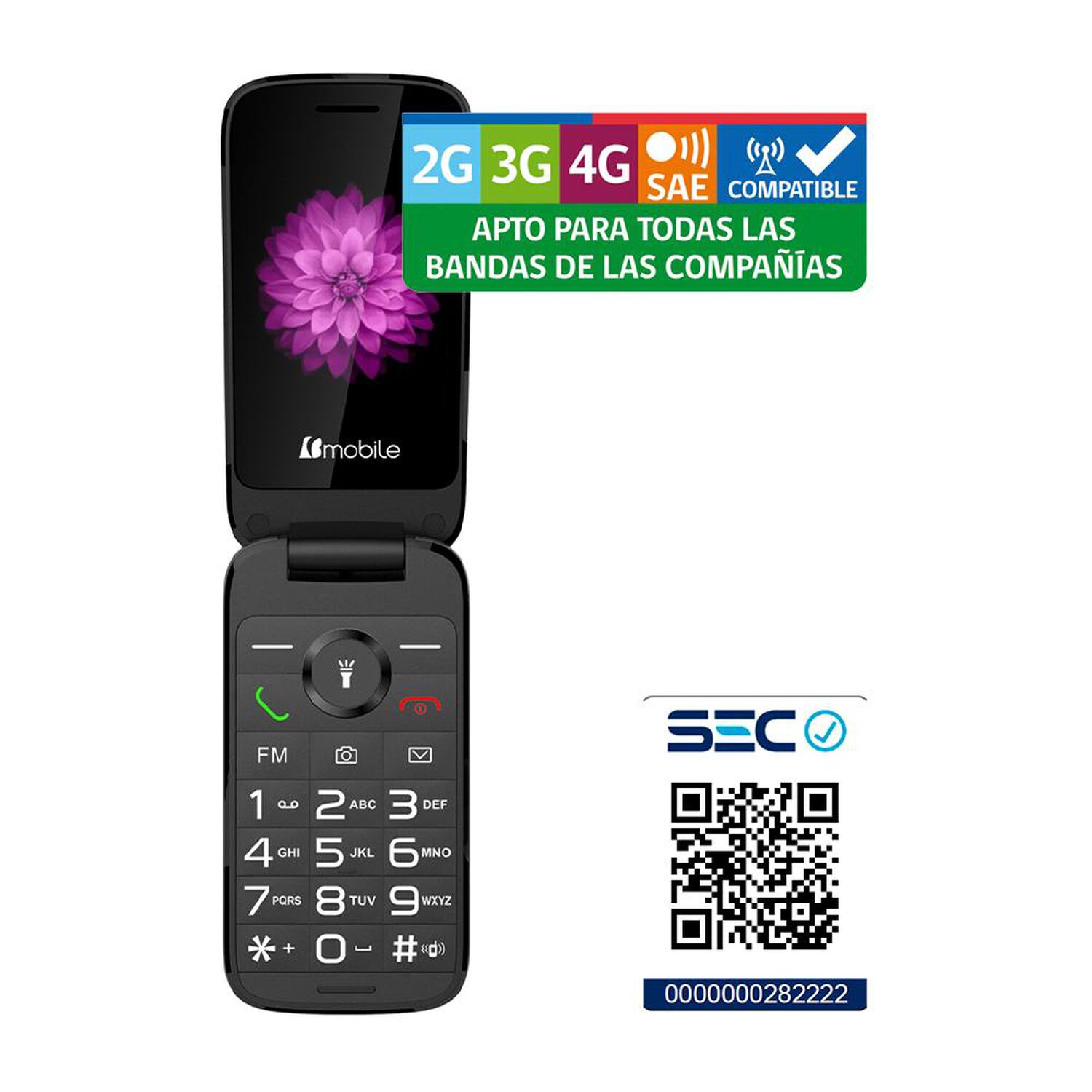Celular B&aacute;sico Bmobile C41 / 128 MB / Gris / Movistar image number 4.0
