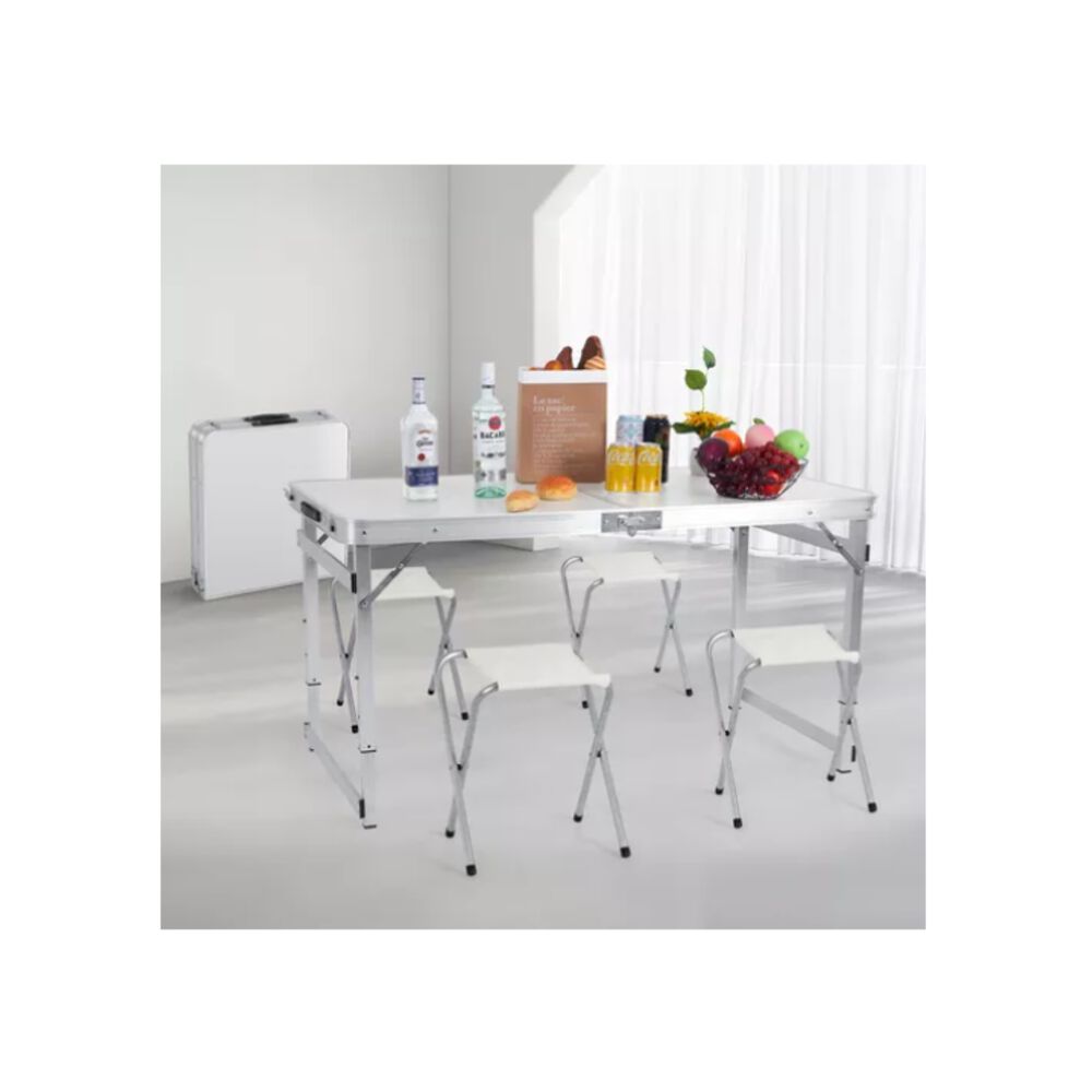 Mesa Plegable Portátil 4 Sillas De Aleación Aluminio Camping image number 13.0