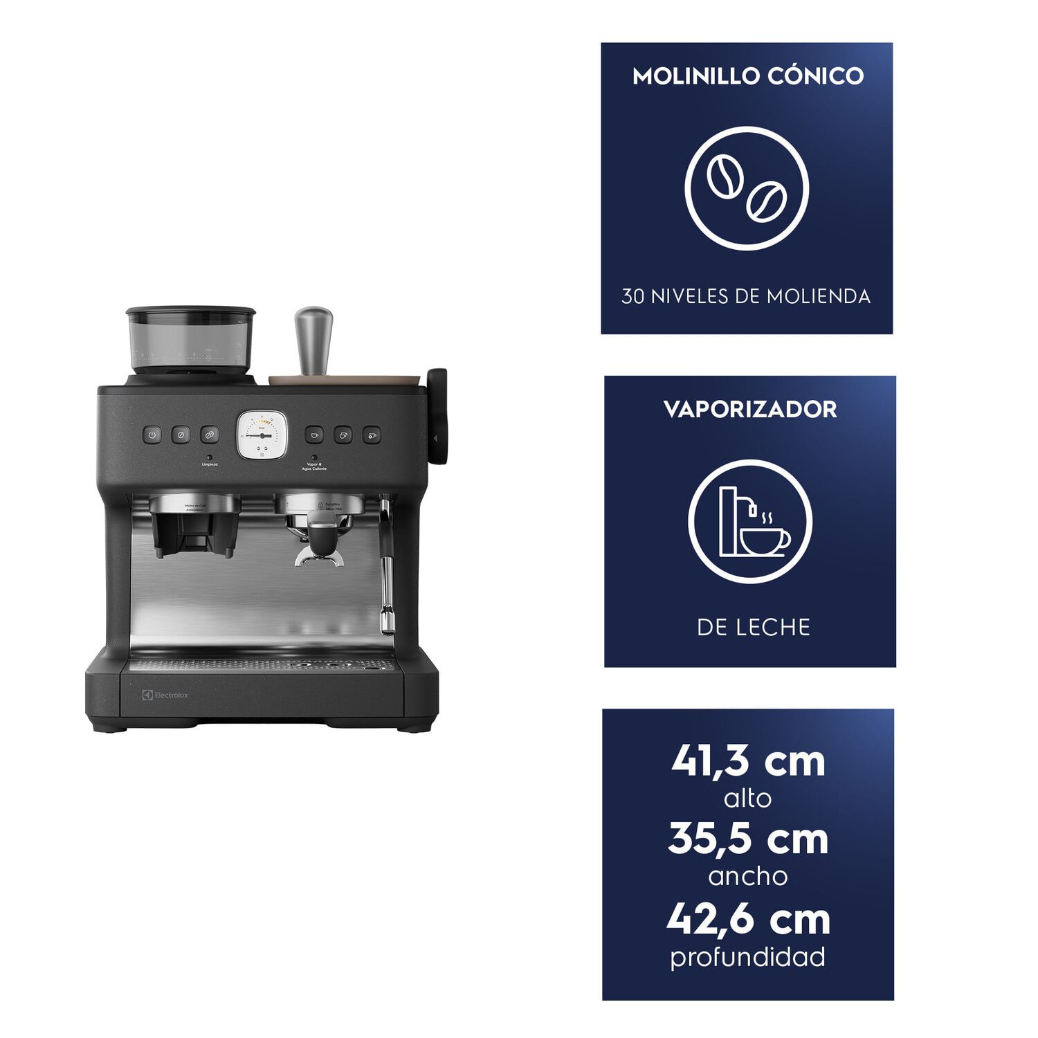 Cafetera Espresso Barista 3l Molinillo 2200w Ecm90 image number 1.0