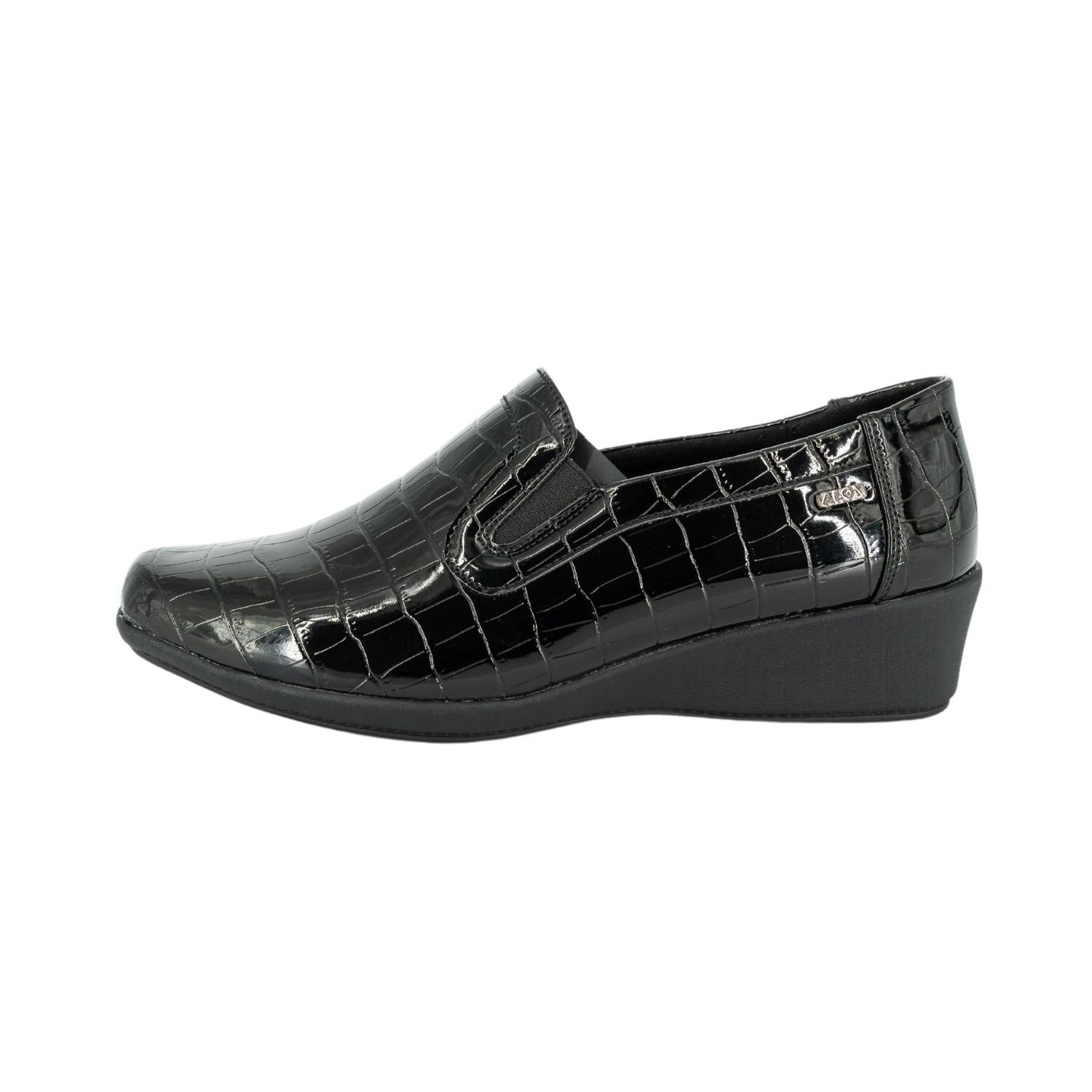 Mocasin Flora Negro Charol Alquimia image number 1.0