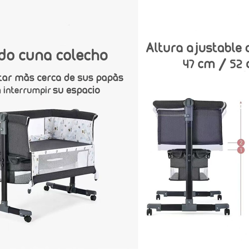 Cuna Colecho Con Mudador Y Accesorios Lubabycas Rosada image number 2.0