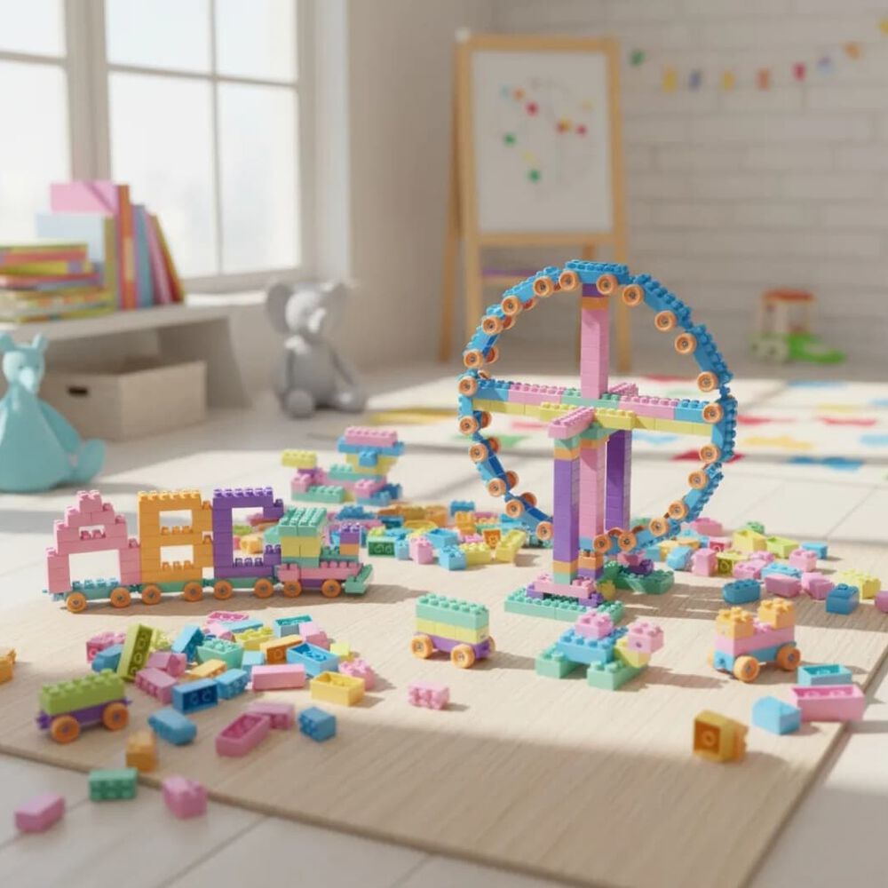 268 Bloques De Construcci&oacute;n Did&aacute;ctico Rosado image number 4.0