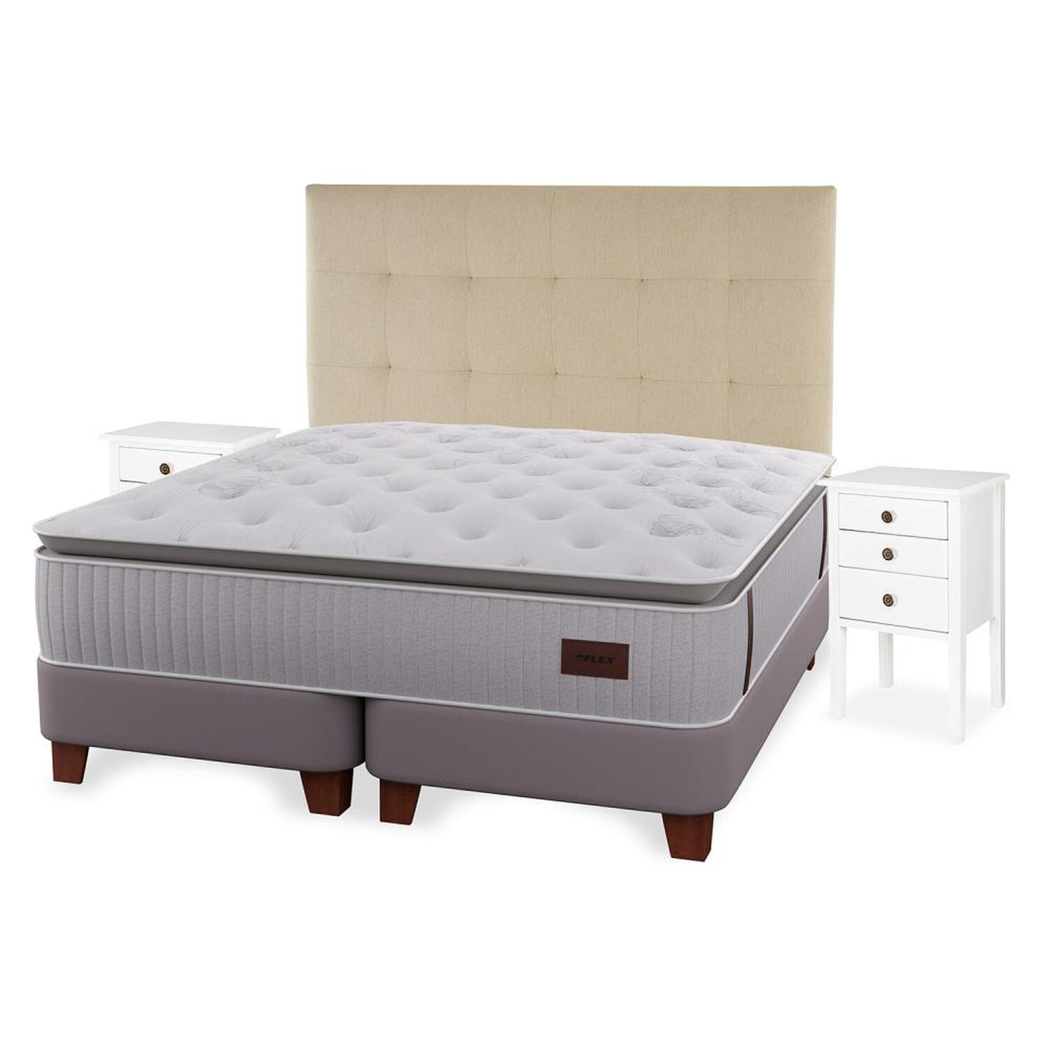 Cama Europea Flex Heritage / King / Base Dividida + Set De Maderas image number 0.0