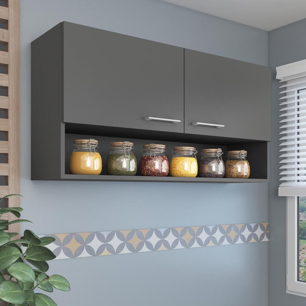 Mueble De Cocina Aereo Evandro Vekkahome Grafito 105 Cm image number 4.0