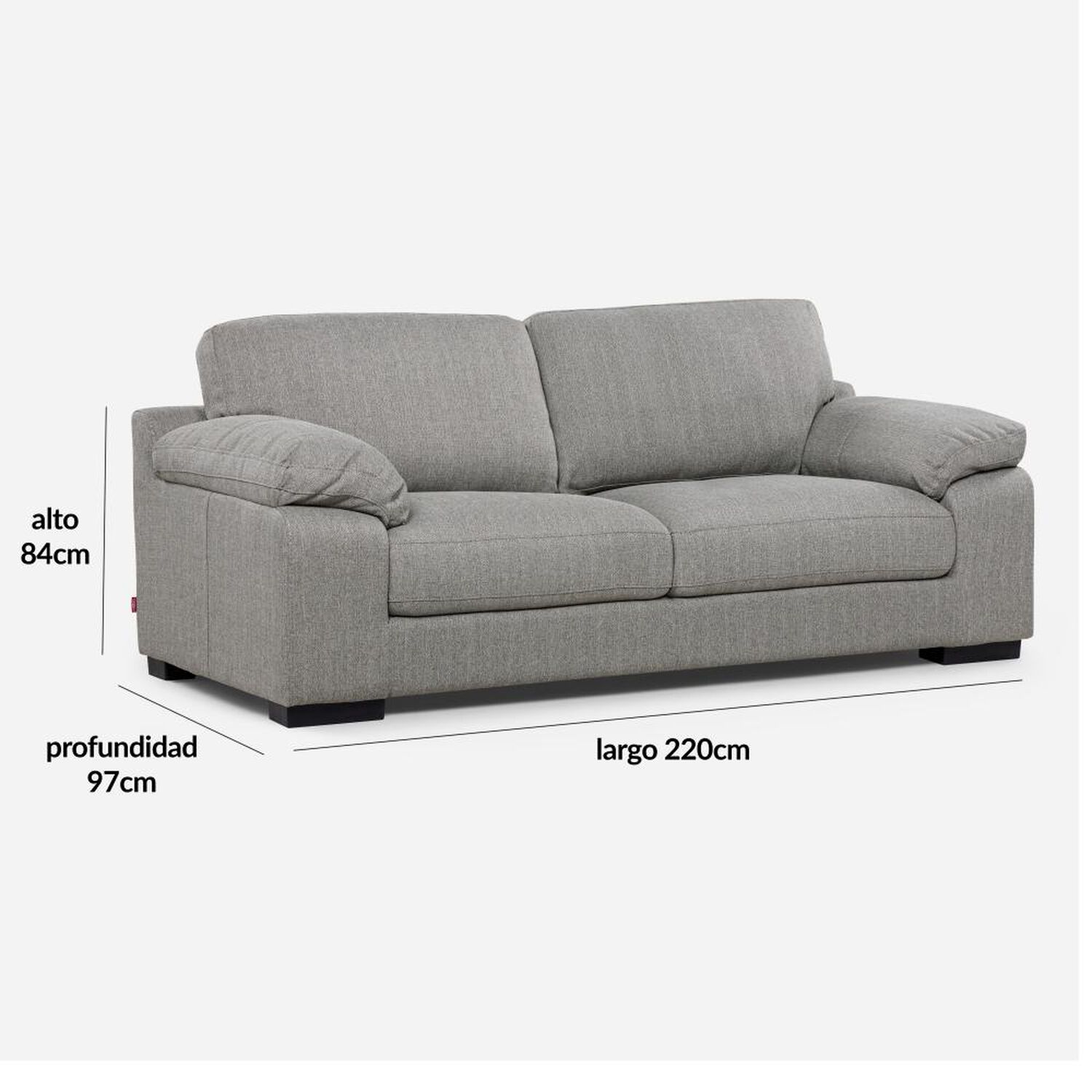 Sof&aacute; Rosen Sofa 3 Cpos Bolonia Gris / 3 Cuerpos image number 1.0