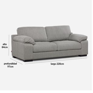 Sof&aacute; Rosen Sofa 3 Cpos Bolonia Gris / 3 Cuerpos