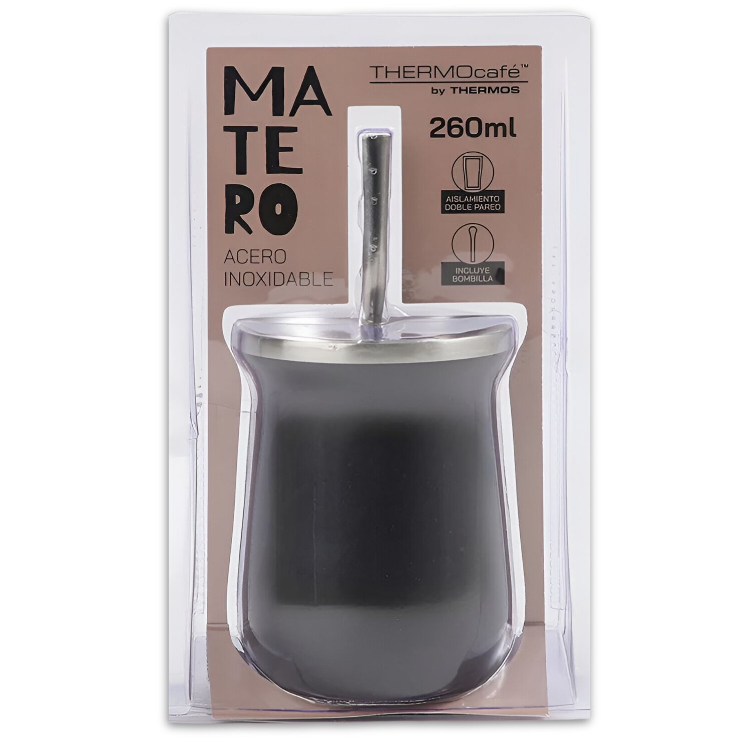 Vaso Mug T&eacute;rmico Para Mate Inox 260ml Granite Dark Edition image number 2.0