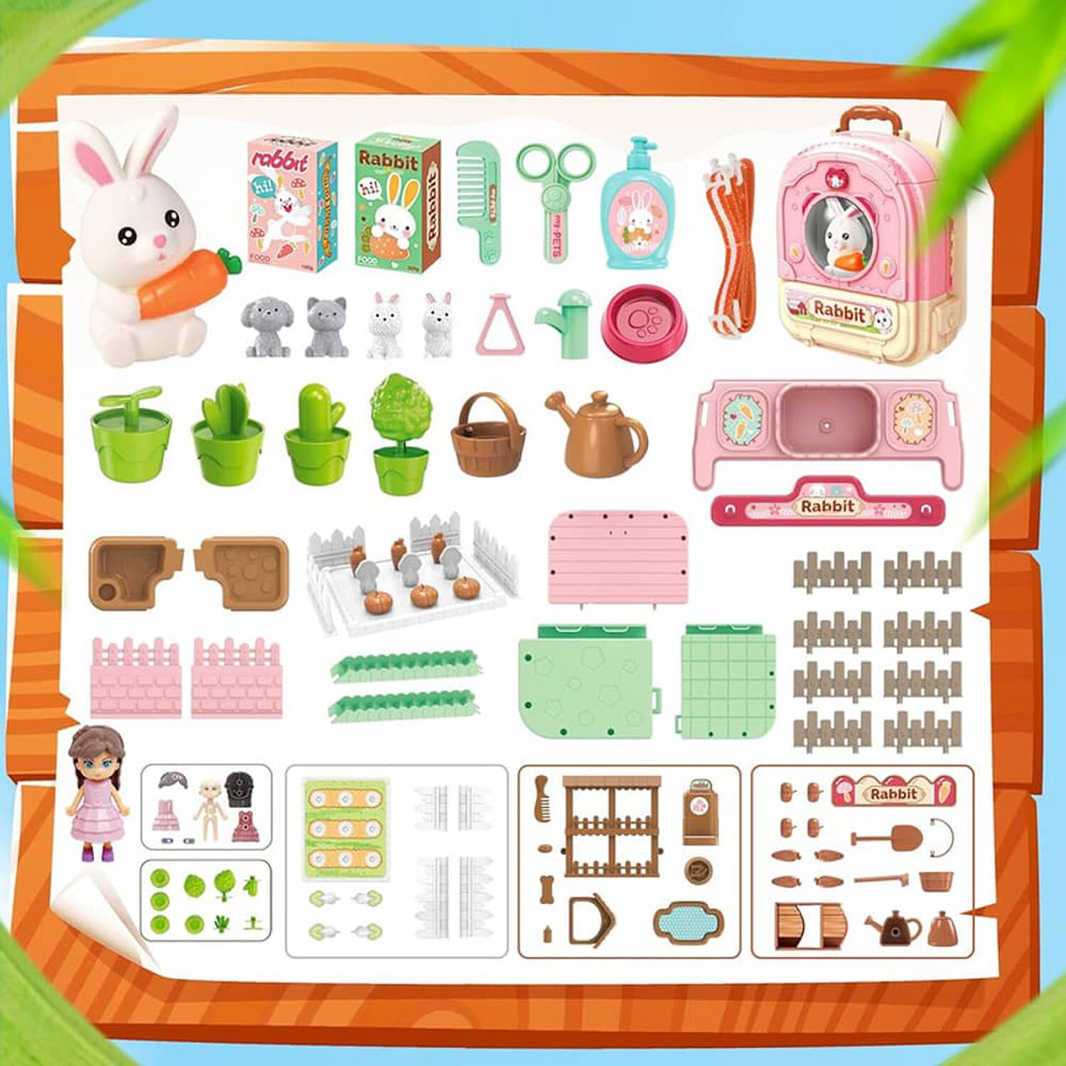 Juguete Casita Port&aacute;til 3 En 1 Conejo Y Mascotas Con Maleta image number 10.0